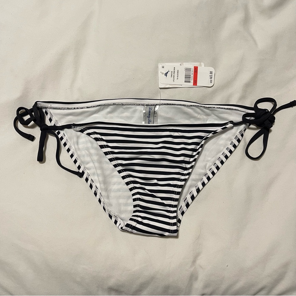 Tommy Bahama Black and White Striped Bikini